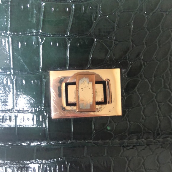 Black/green crocodile purse - Picture 3 of 5